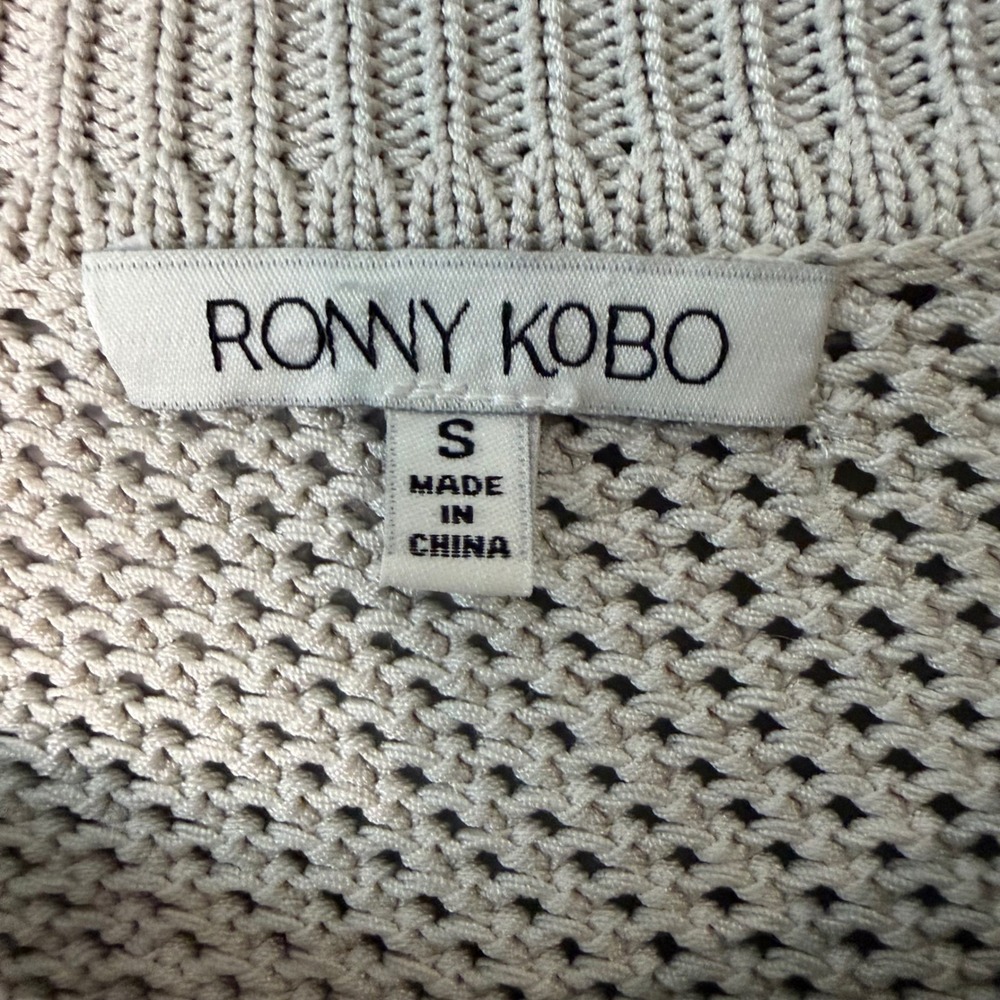 RONNY KOBO fringe knit sweater — small — cream / neutral western boho - Picture 5 of 7